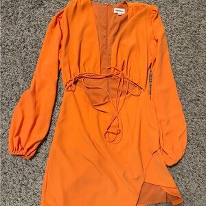 Orange Long-Sleeve Dress
